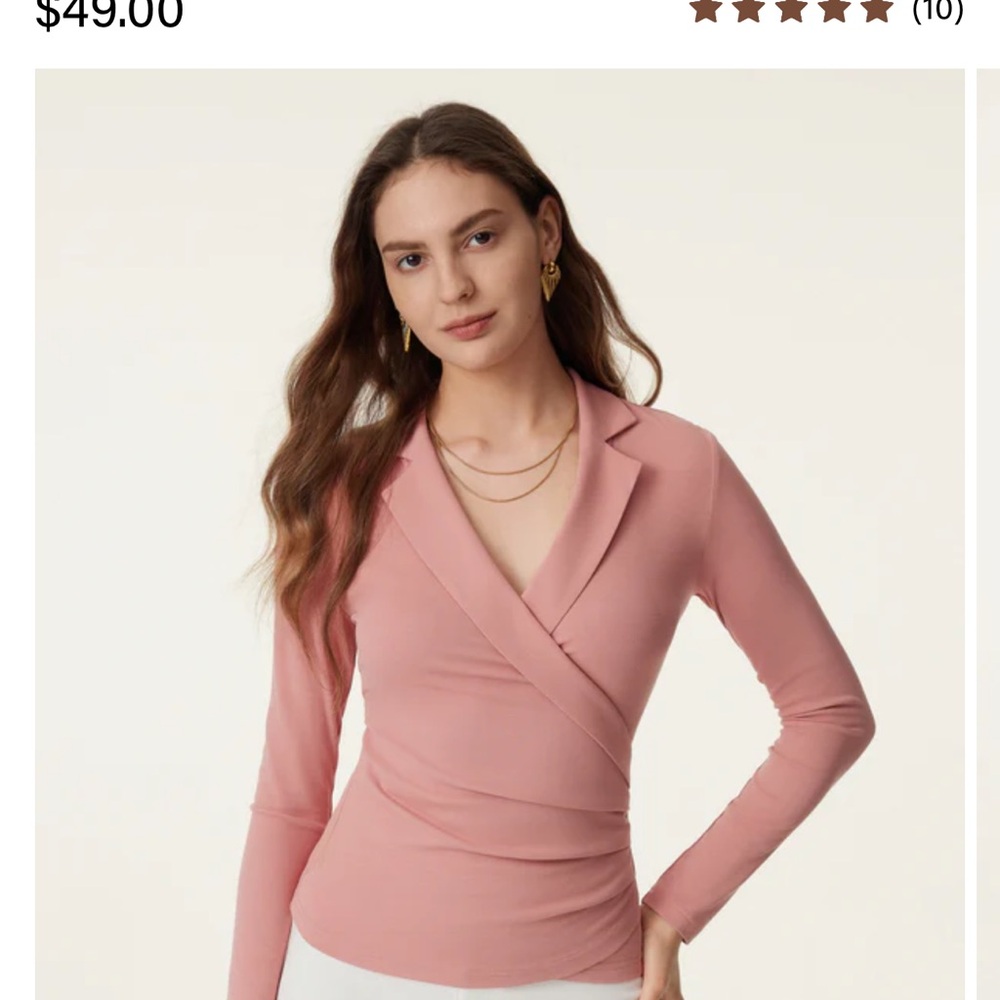 OGL Collar Wrap Lightweight Top in Sahara
